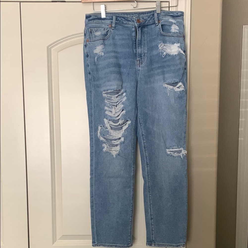Distressed Blue Jeans